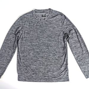 Men's Long Sleeve LEG3ND Breathe Gray Polyester/Spandex Shirt - Small